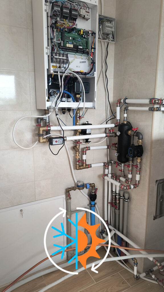 montaż pompy ciepła Rotenso Aquami Split. Korabiewice, Mazowieckie, activ-instal